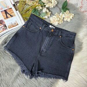 Wrangler Black Wash The Festival High Rise Women’s Cutoff Denim Shorts Sz 27